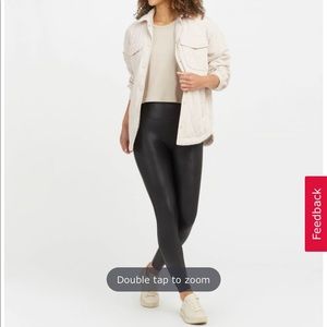 Spanx faux leather leggings size M